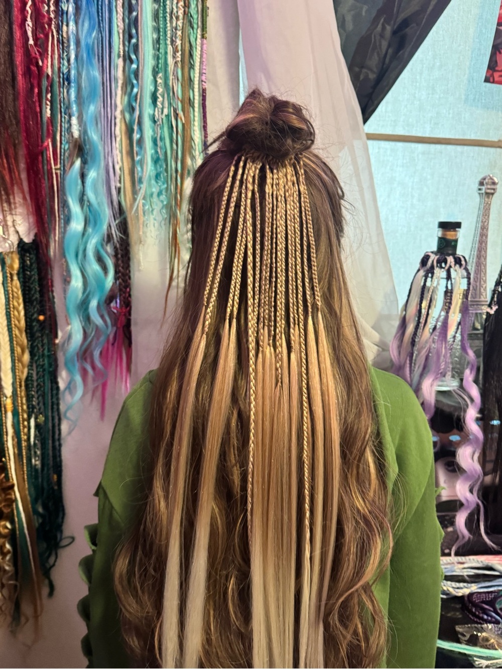 Blonde & Brown Long Braided Hair Extensions - Women Hair